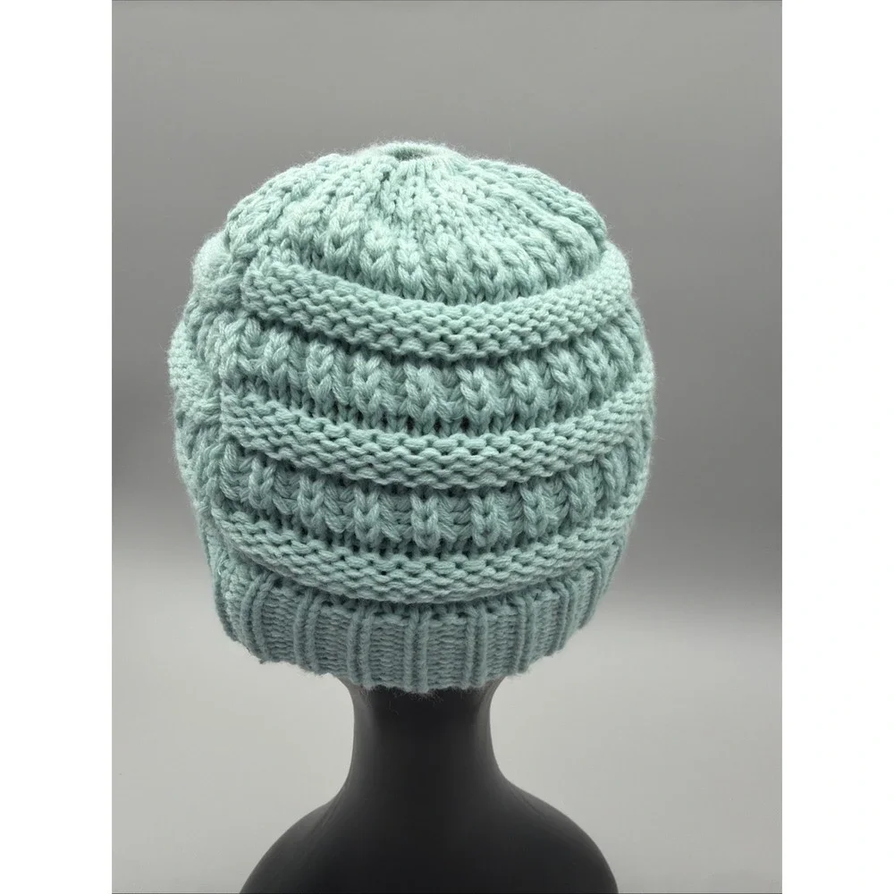 C.C Kids Solid Cable Knit Winter Beanie Teal One Size Fits Most